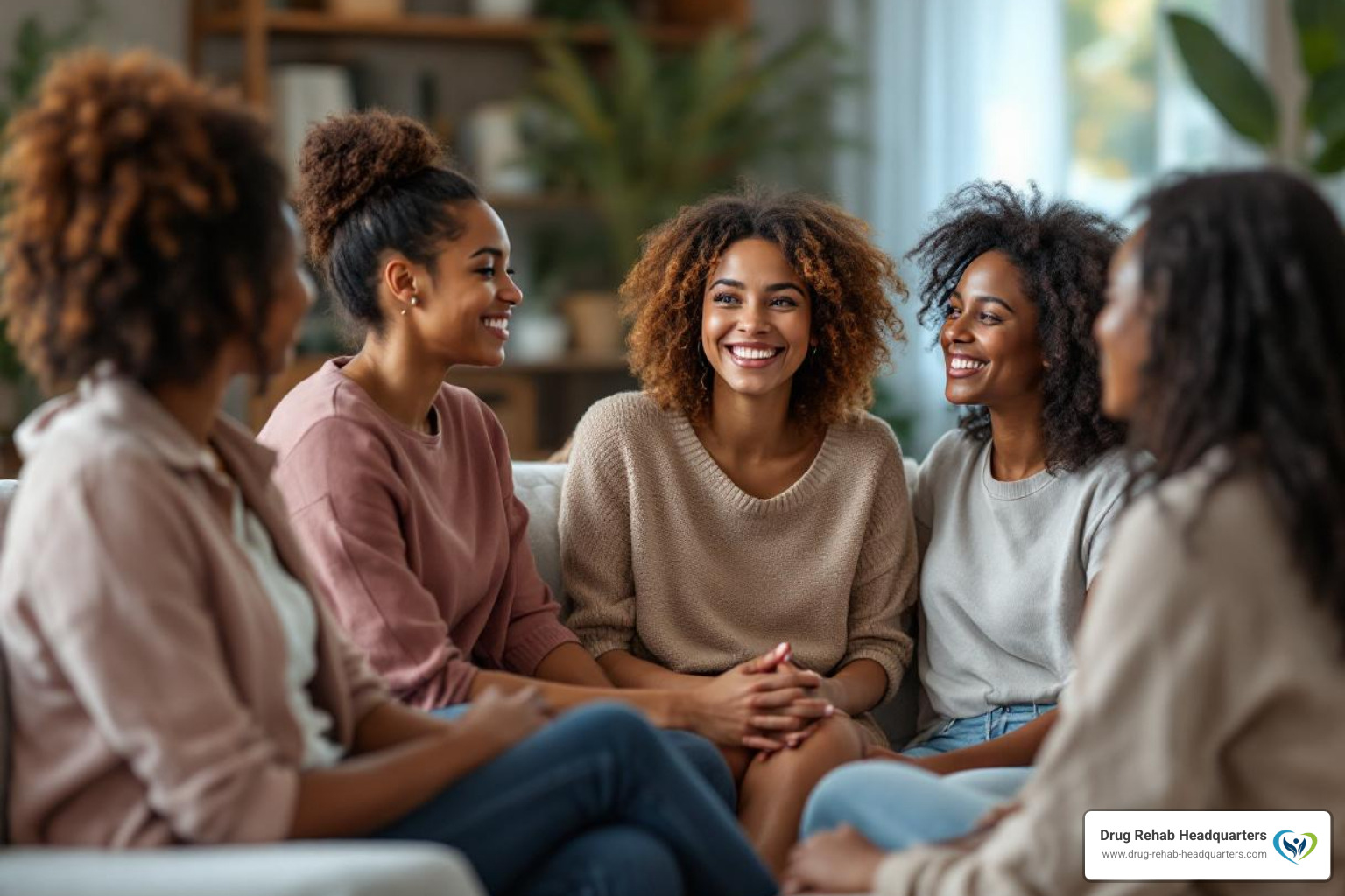 Women and teens receiving supportive, gender-specific addiction treatment in a specialized rehabilitation program